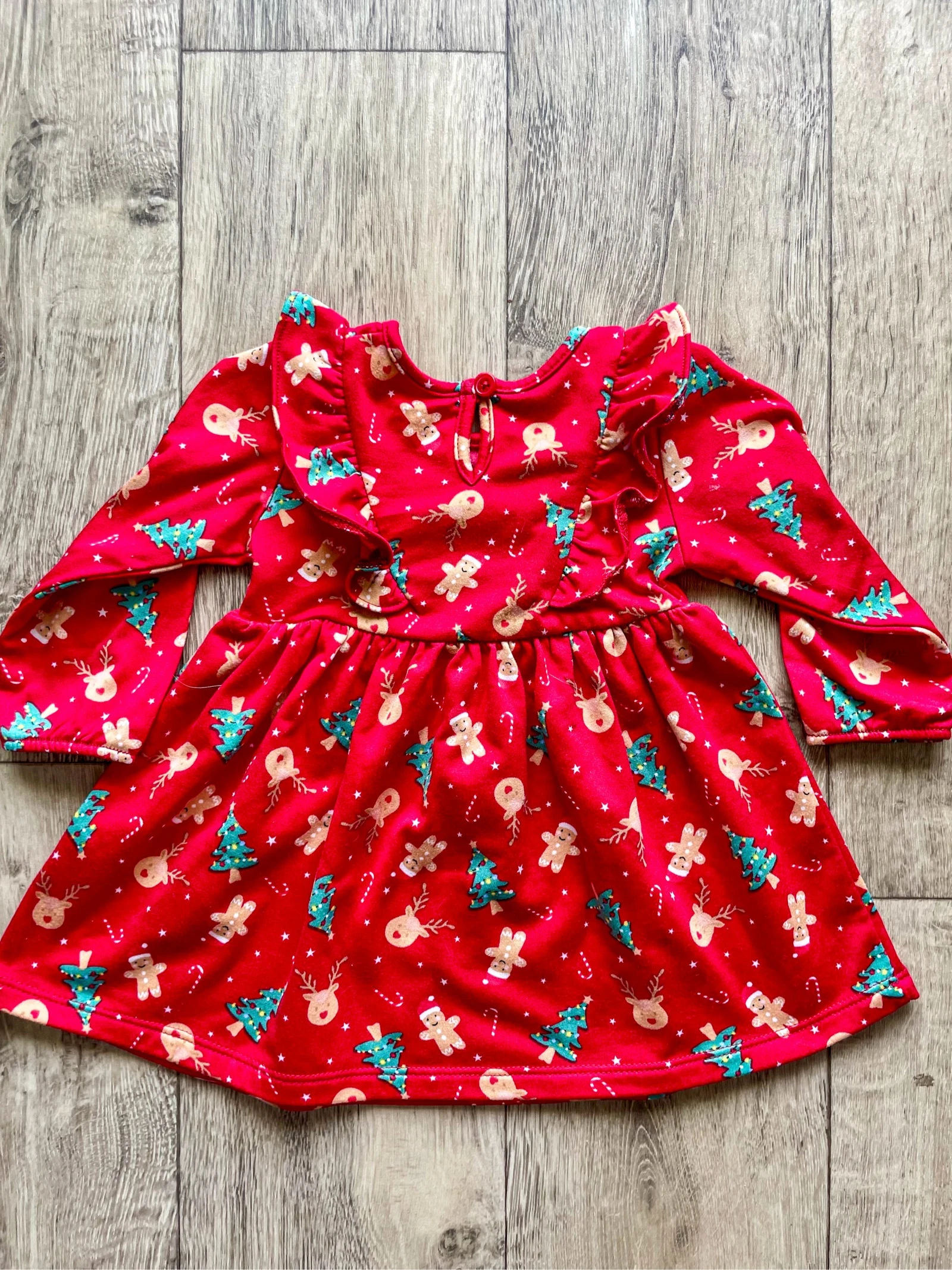 Rode kerstjurk met patronen van Primark maat 3-6 maanden – photo 4